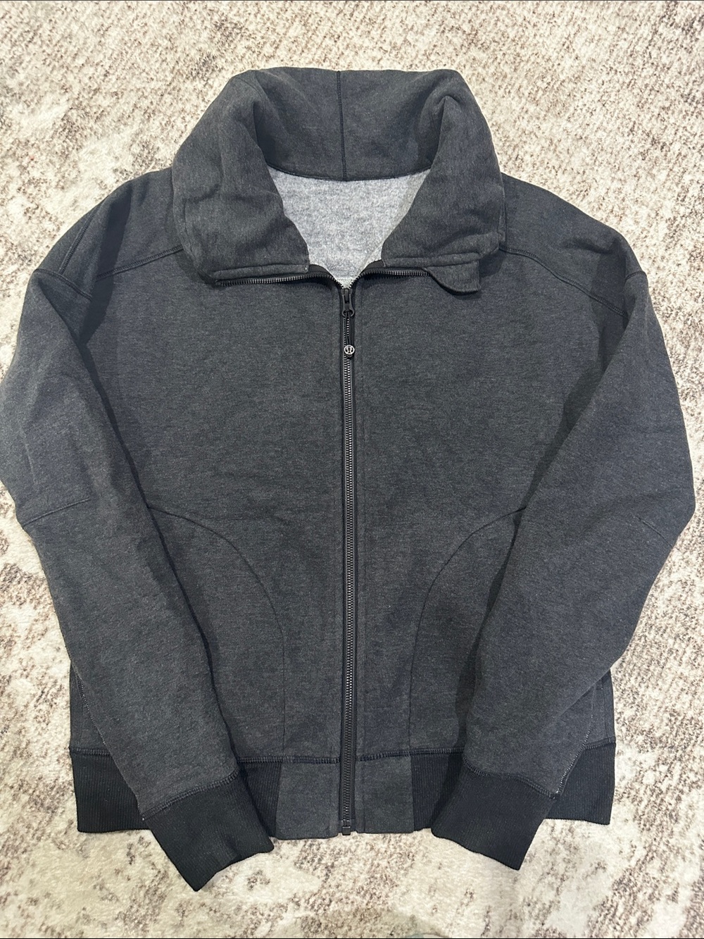 Women Dark Gray Full-Zip Jacket - Lululemon - size 12ish
